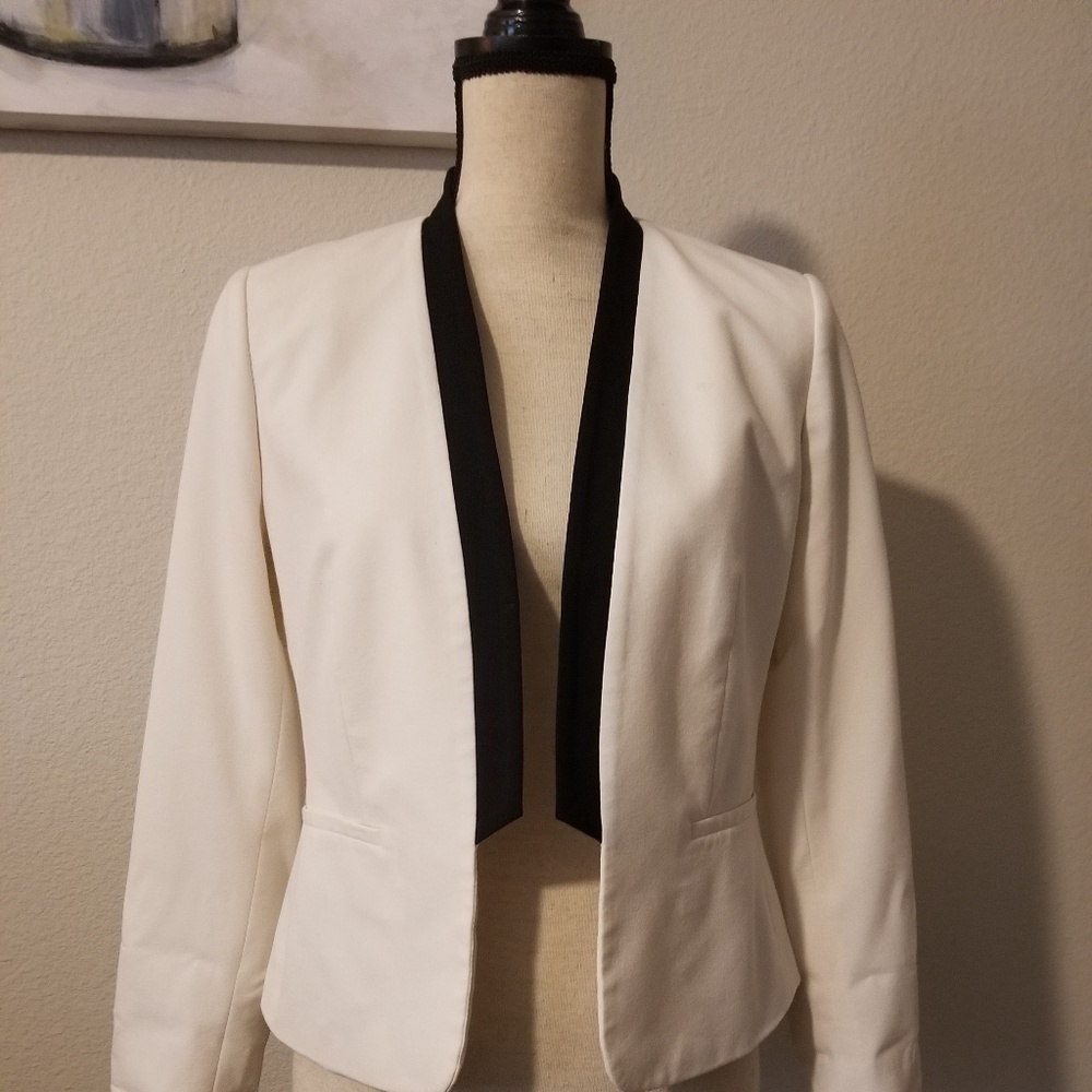 Calvin Klein off white and black blazer